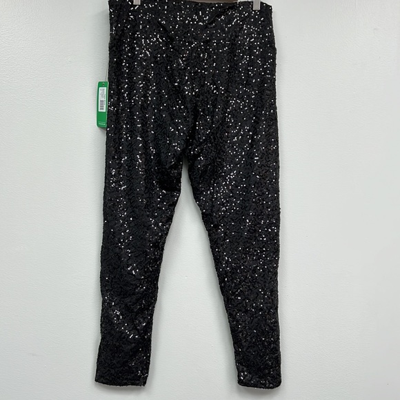 Tipsy Elves Women’s Black Sequin High Waisted Leggings Women Size XL - Picture 4 of 8